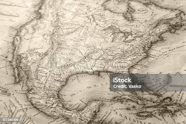 Старая Карта 01 — стоковая векторная графика и другие изображения на тему Карта - Карта, Канада, Старомодный