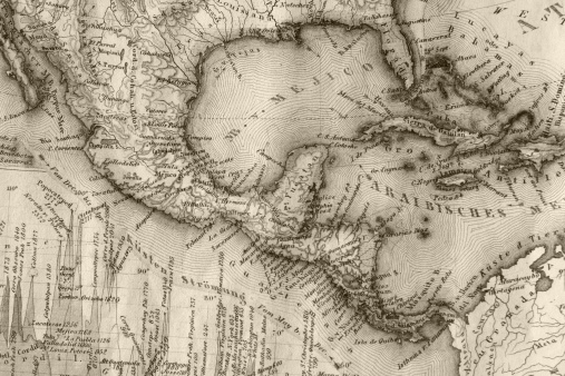 Picture of an old European map of North America dating back to 1843. for more images of this map please check my portfolio or site mail me. 