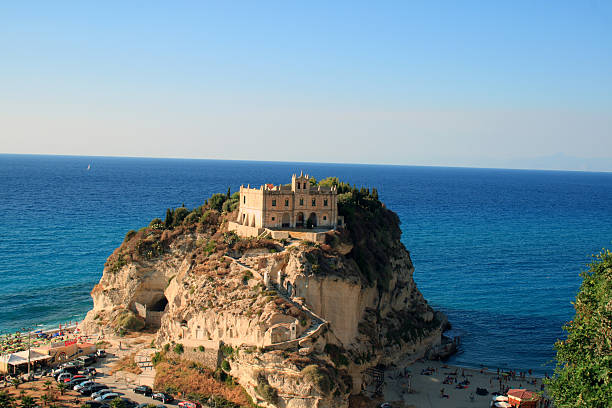 View of Santa Maria dell'Isola, Tropea in Calabria, Italy Tropea, Calabria calabria stock pictures, royalty-free photos & images