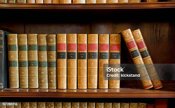 Antiquarian Books With Blank Spines Stock Photo - Download Image Now - Antique, Book, Bookshelf