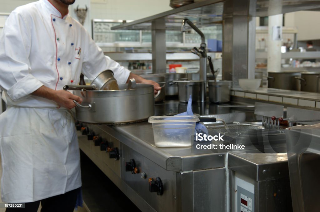 Restaurant-Küche - Lizenzfrei Arbeiten Stock-Foto