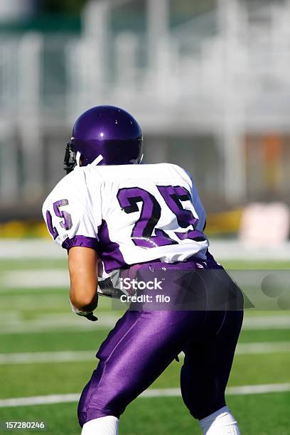 Ready Stance Stock Photo - Download Image Now - American Football - Sport, Purple, Alertness