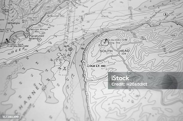 Carta Nautica Di Unisola Sul Pacifico Meridionale - Fotografie stock e altre immagini di Carta nautica - Carta nautica, Mare, Carta geografica