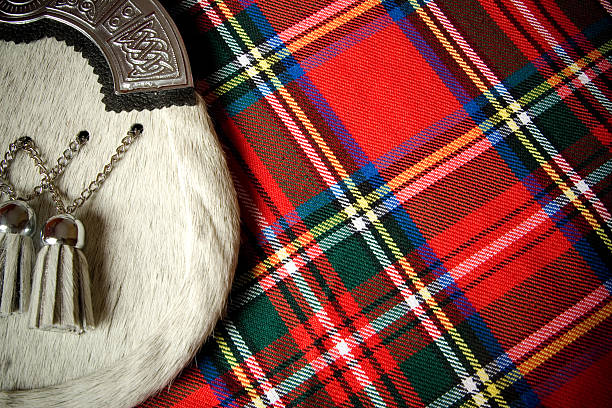 Scottish Culture Kilt and sporran. scottish culture stock pictures, royalty-free photos & images