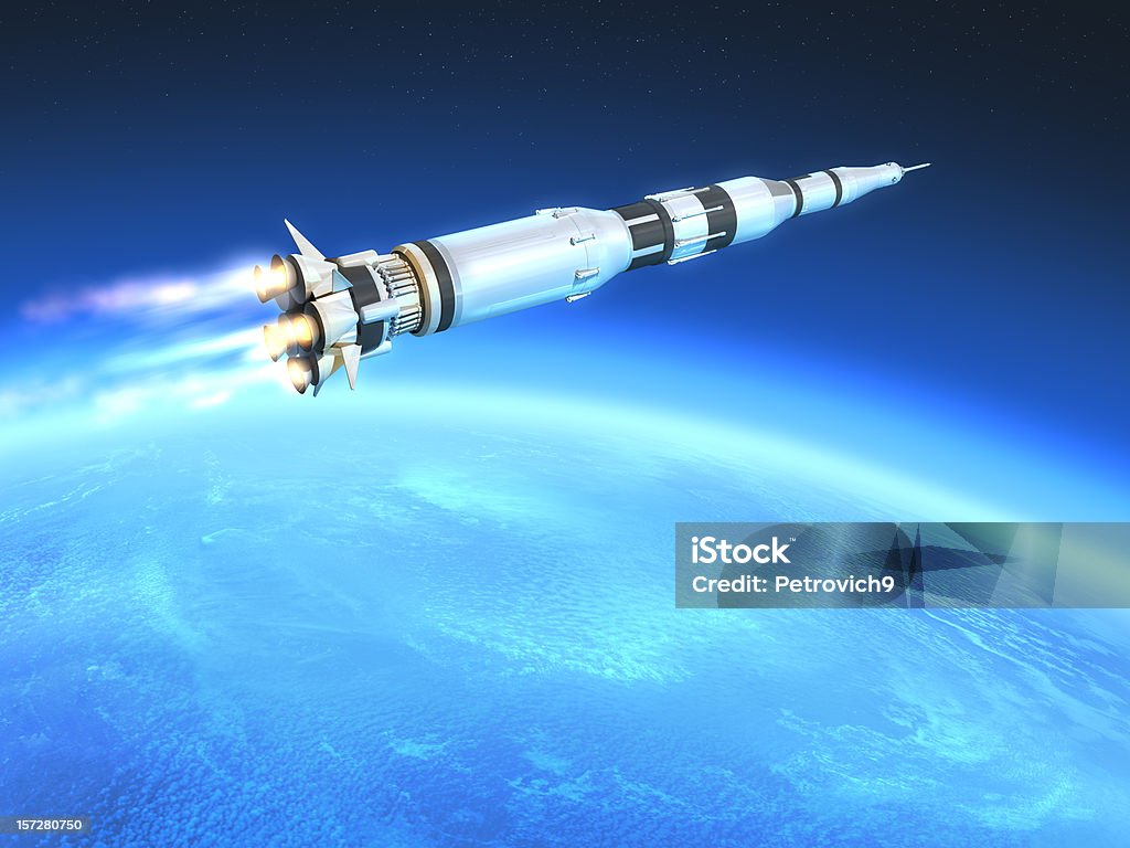 Ракета и земли - Стоковые фото Ракета роялти-фри