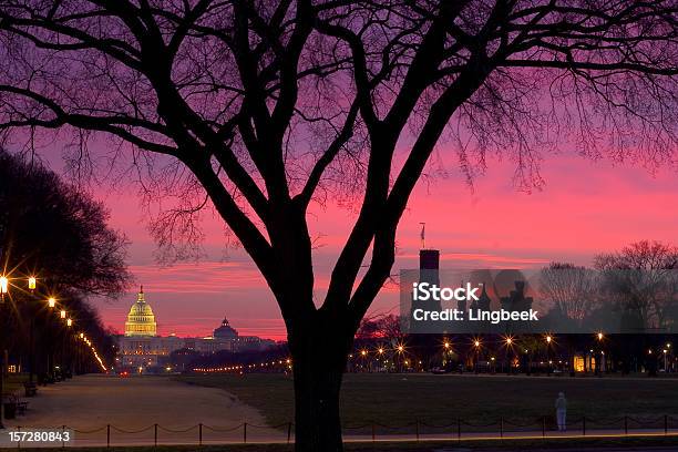 Capitol Hill In Morning Red Stock Photo - Download Image Now - Washington DC, Smithsonian Institution, Urban Skyline