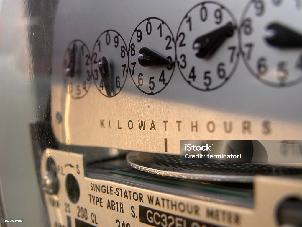 Electricity Meter  Close-up Stock Photo