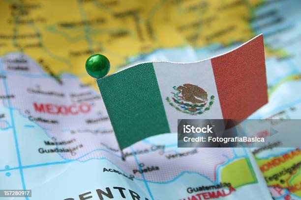 México Foto de stock y más banco de imágenes de Mapa - Mapa, México, Bandera