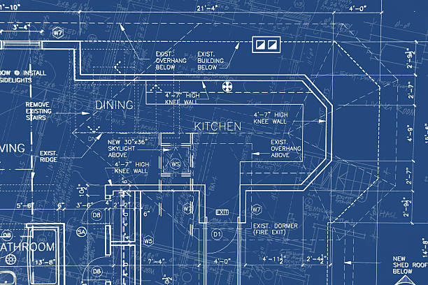 BluePrints-caos de líneas IV - ilustración de arte vectorial