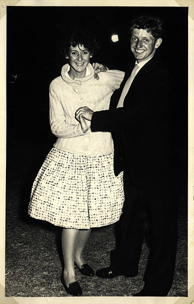 Happy dancing couple an old photograph of a smiling dancing couple prom photos stock pictures, royalty-free photos & images