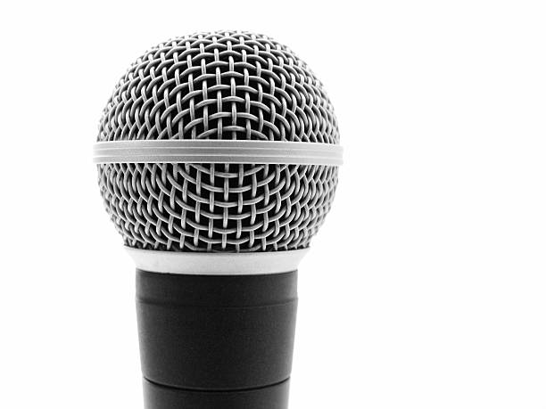 Upclose Microphone On White Background  michrophones stock pictures, royalty-free photos & images