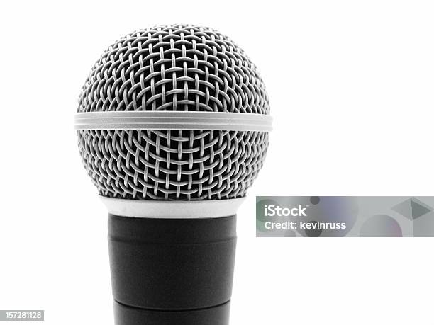 Upclose Microphone On White Background Stock Photo - Download Image Now - Microphone, Rural Scene, Awe