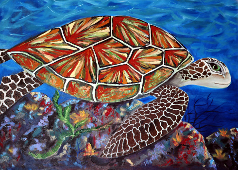 Sea Turtle Painting. Inspired by a trip to Maui :)