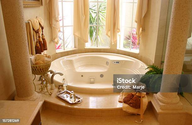 Hot Tub Bath With Roman Columns Stock Photo - Download Image Now - Bar Of Soap, Bathroom, Bathtub