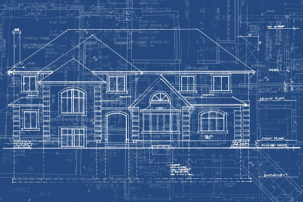 Structural Imagery b06 Blueprints.  blueprint drawings stock illustrations