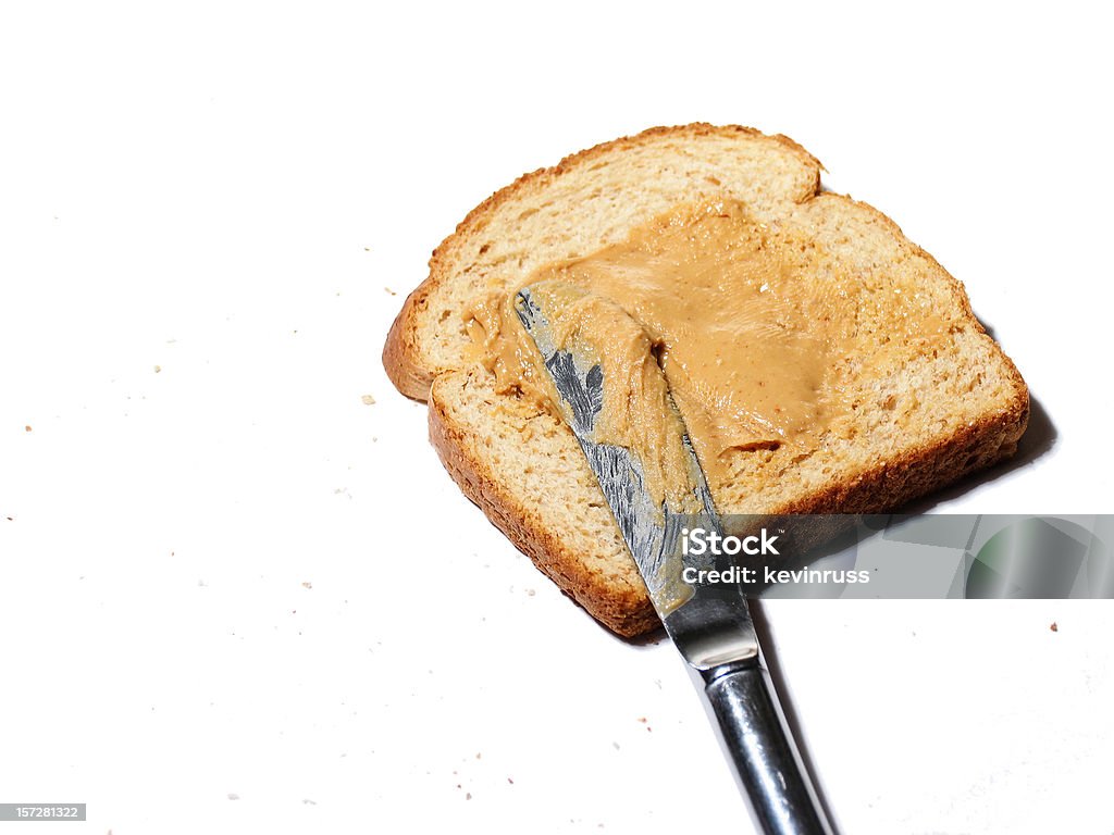 Weizen-Brot mit Erdnussbutter - Lizenzfrei Aufstrich Stock-Foto