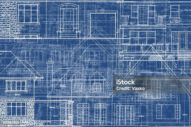 Blueprints Chaos Of Lines Ix Stock Illustration - Download Image Now - Blueprint, Plan - Document, Home Interior