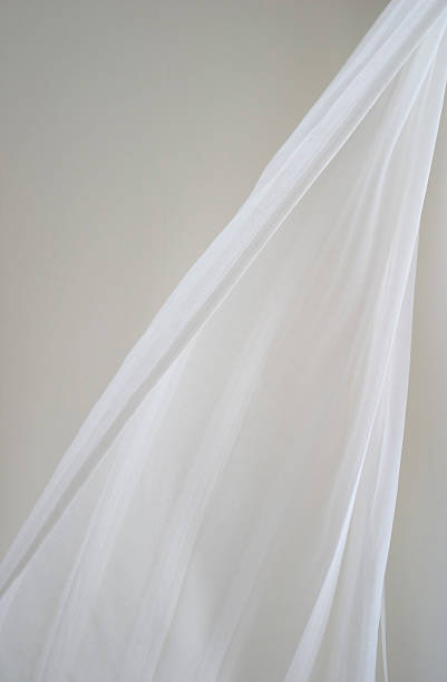 tenda in breeze - white veil foto e immagini stock