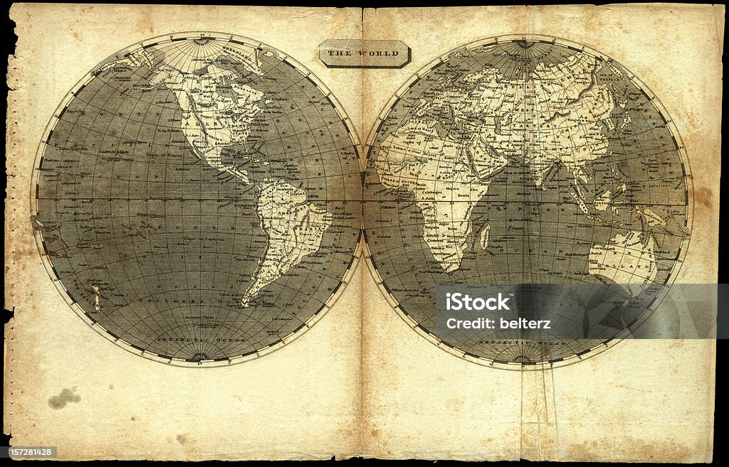 고 대 세계 지도 - 로열티 프리 지도 스톡 사진
