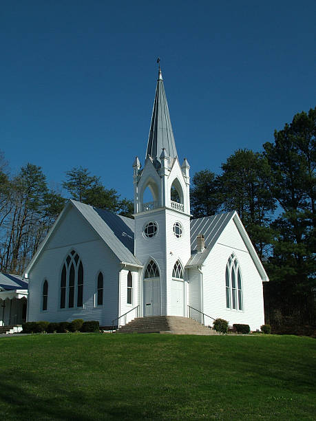 Little Country White Church stock photo