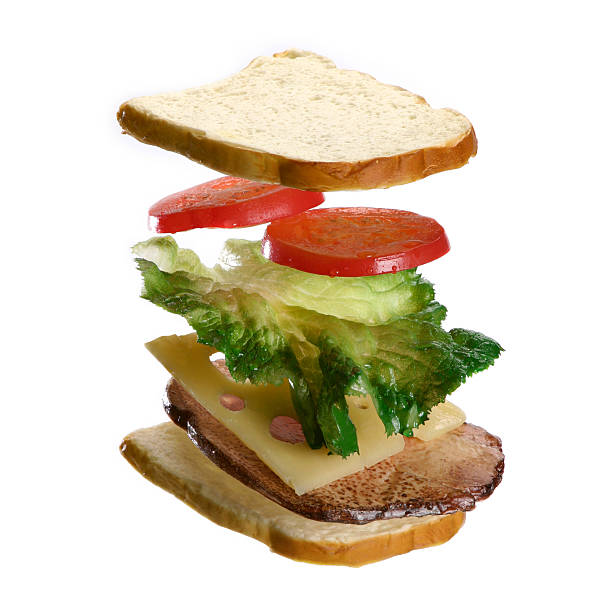 istock Sandwich coming together in air. 157281704