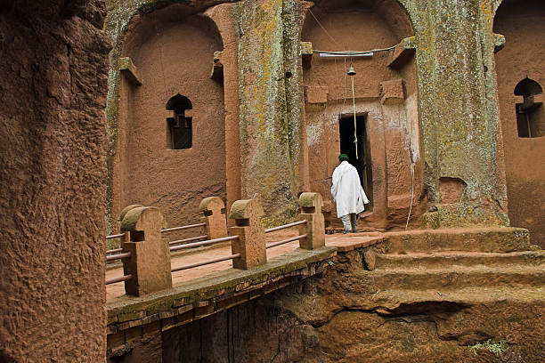 Church in Lalibela, Ethiopia Rock hewn church in Lalibela, Ethiopia. This church was built in the 12th century. ethiopian orthodox church stock pictures, royalty-free photos & images