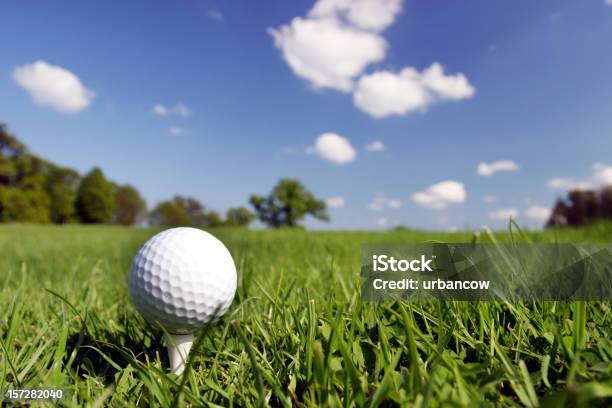 La En T Foto de stock y más banco de imágenes de Campo de Golf - Campo de Golf, Hierba - Pasto, Pelota de golf