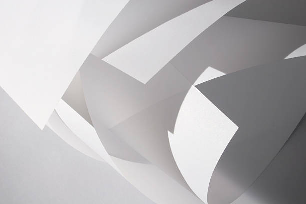Abstract Design of White Rolled Shapes stock photo
