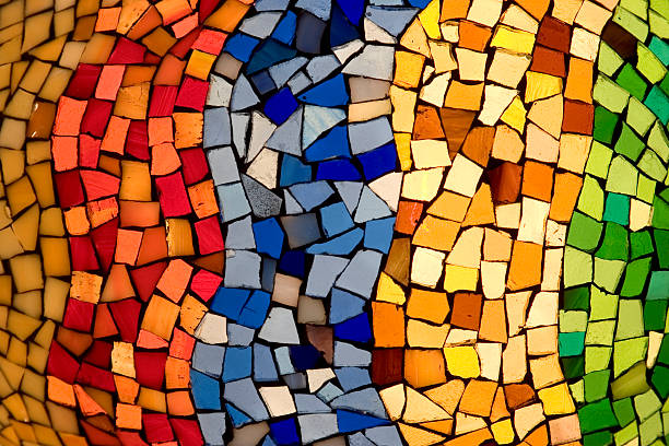 color tiles mosaic - mozaïek stockfoto's en -beelden