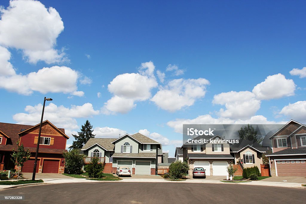 New Home in a Couldesac  Residential District Stock Photo