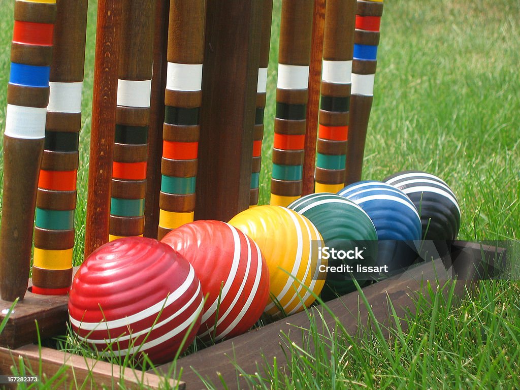 Croquet palle in una riga - Foto stock royalty-free di Croquet