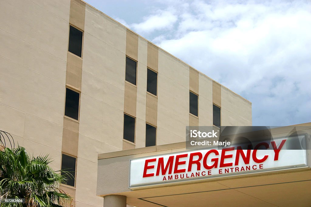 Hospital Emergency Ambulance Entrance  Emergency Room Stock Photo