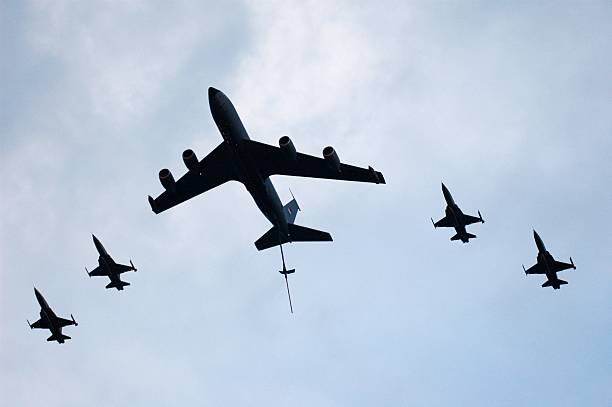 istock Aerial tanker & jet fighers 157282694