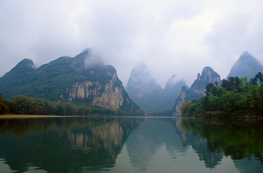 Rainy Scenery of Hongcun, Mount Huangshan City, Anhui Province, China