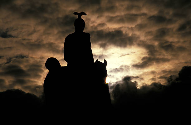 Silhouettes of Justitia and Other Ancient Greek Symbols on a Swedish town (Council) hall