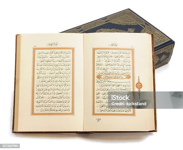 Holy Korans With Clipping Path Stock Photo - Download Image Now - Arabic Script, Arabic Style, Book