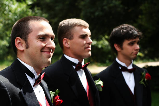 istock Groomsmen Posing for Wedding Photos 157283081