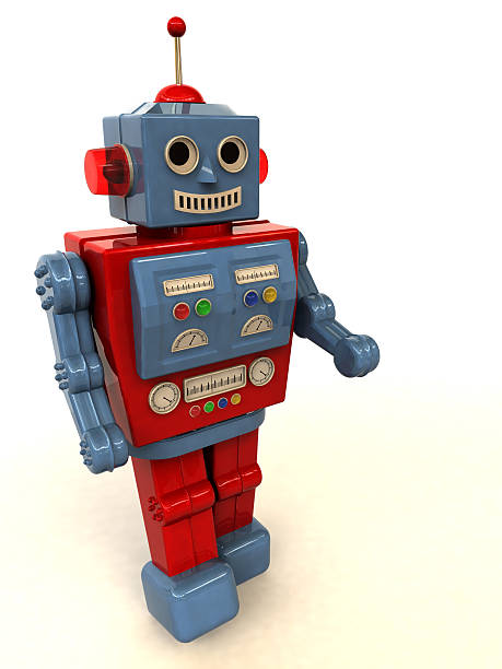 フレンドリーなおもちゃのロボット - robot conformity toy retro revival ストックフォトと画像