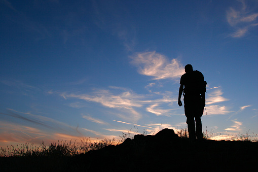 Lone wanderer walking