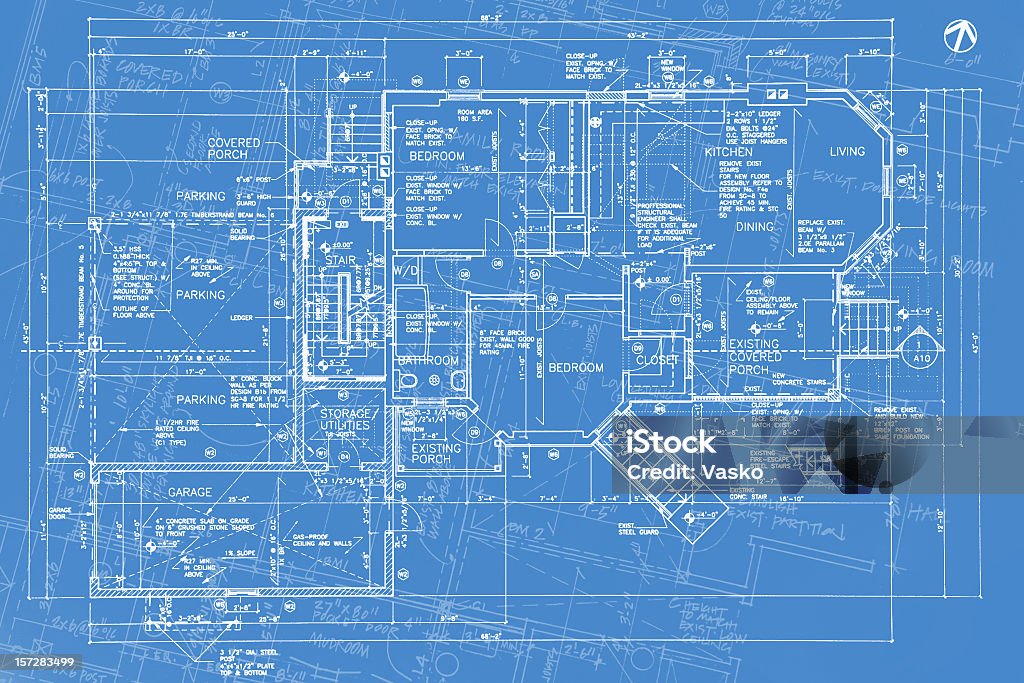 Structural Imagery a08 This is a blueprint composition. Take a look in my Blueprints lightbox for more images in this series.  Blueprint Stock Photo