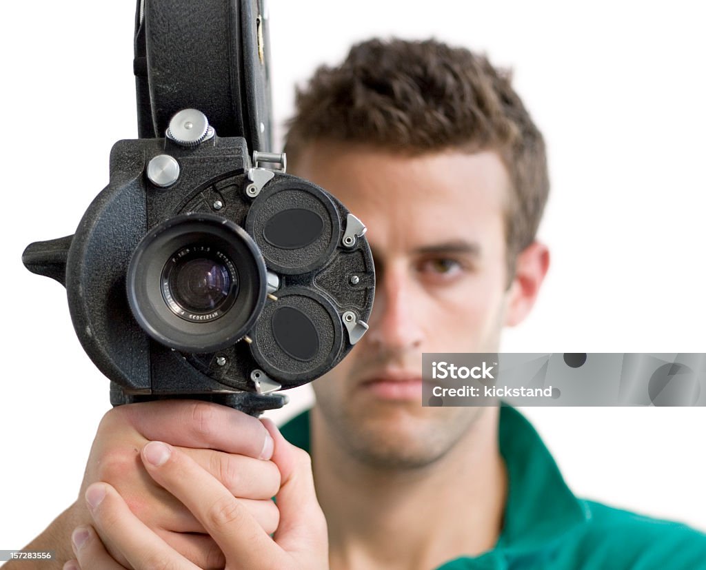 Homem com uma câmera cinematográfica - Foto de stock de Adulto royalty-free