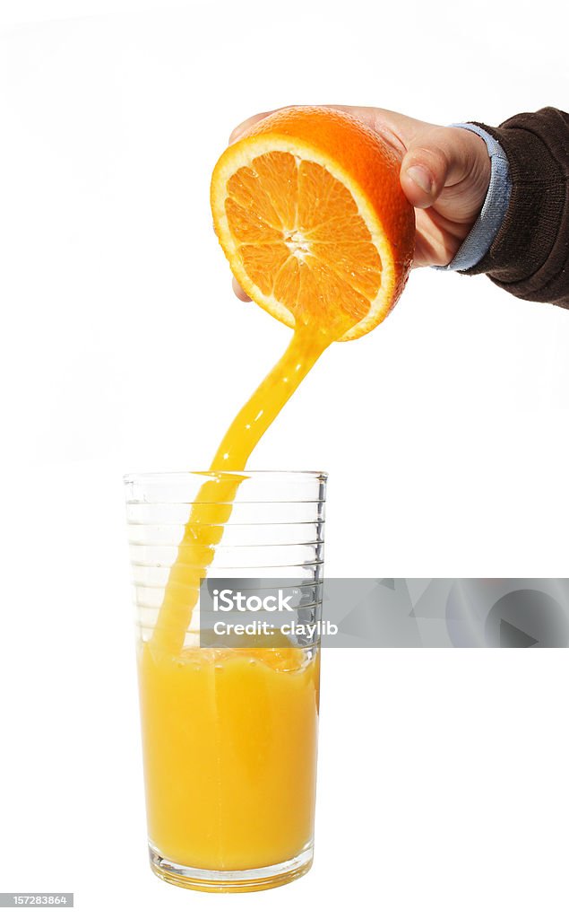 Świeżo wyciśniętych, soczysta Pomarańcza - Zbiór zdjęć royalty-free (Sok pomarańczowy)