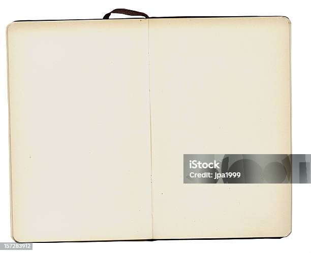 A Blank Open Notebook With A White Border Background Stock Photo - Download Image Now