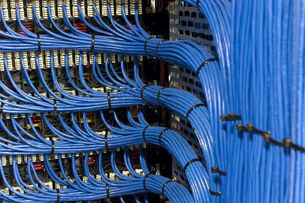 Blue Network Cables stock photo