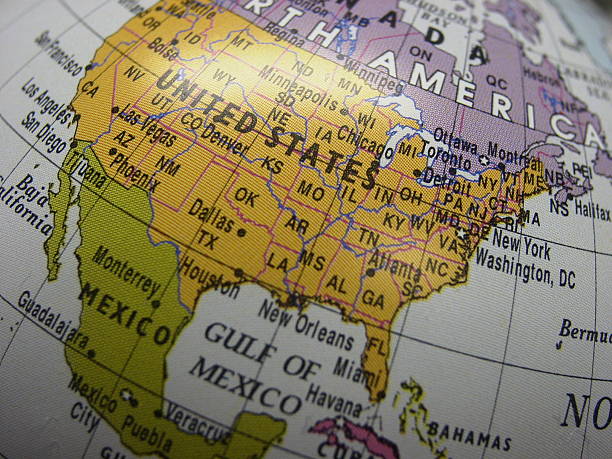 istock Close Up of World Globe USA 157284220