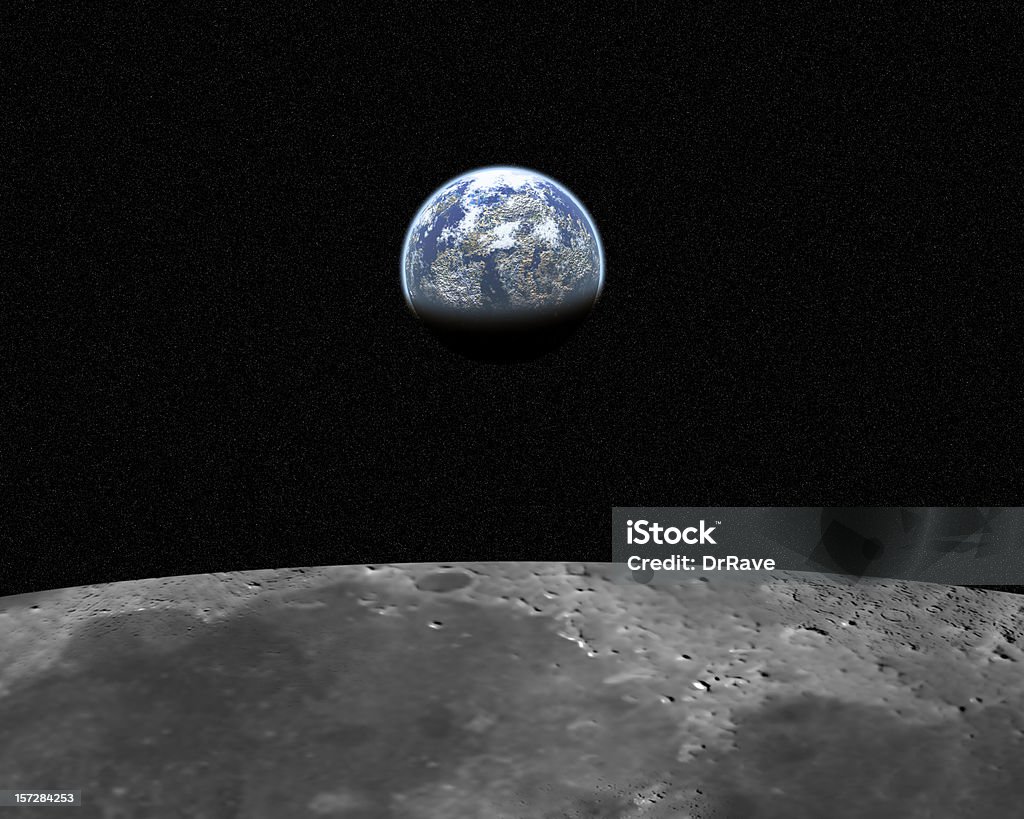 Vista dalla luna 2 (20 megapixel - Foto stock royalty-free di Paesaggio lunare