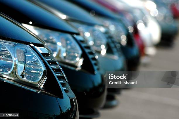 Line Of Cars Stock Photo - Download Image Now - Car, Car Dealership, Car Salesperson