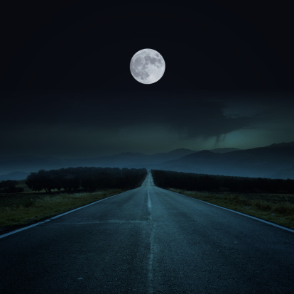 A long and direct road to the moon.