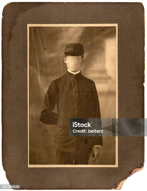 Vintage Faceless Man Stock Photo - Download Image Now - Old-fashioned, Retro Style, Photographic Print