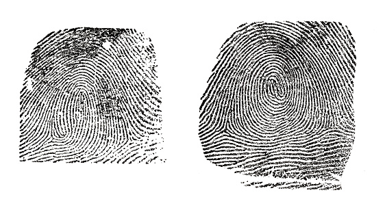 Fingerprint card and handcuffs